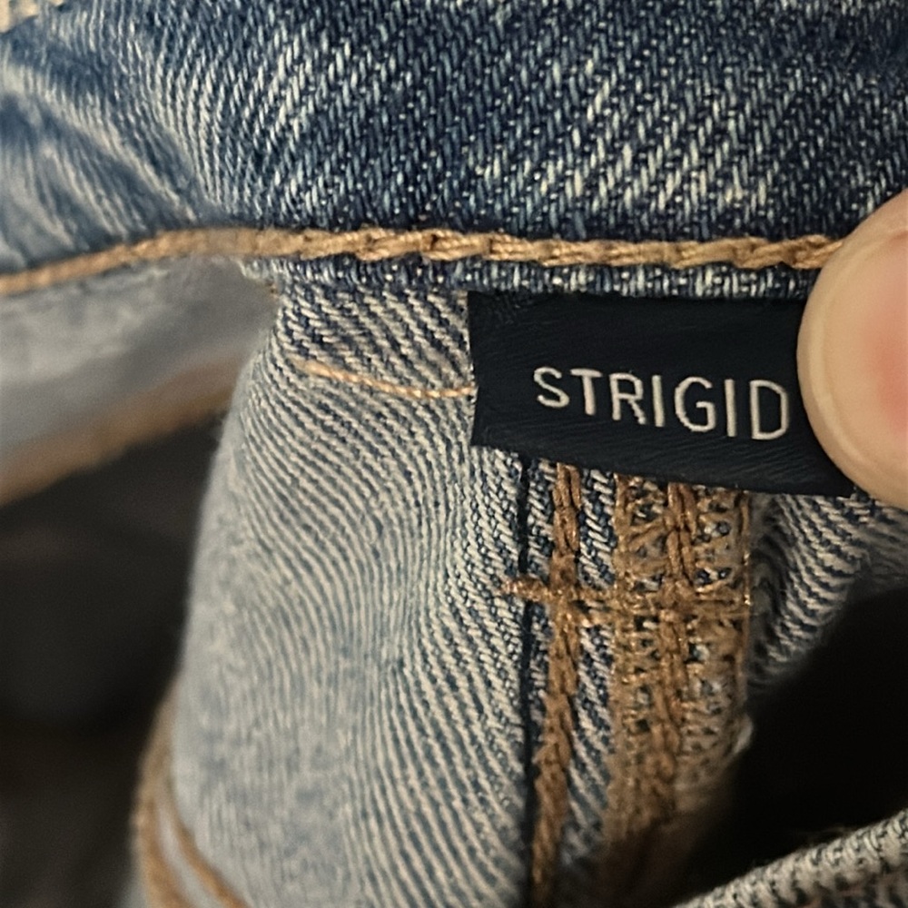 American Eagle Strigid highest rise baggy straight Ripped Blue Jeans - Picture 10 of 11